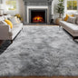 PAGISOFE Light Grey Shaggy Abstract Area Rug 6x9 Feet, Plush Fluffy Rugs for Living Room, Soft Rug for Bedroom, Furry Rugs for Girls Boys Kids Room, Large Fuzzy Rug for Playroom, Shag Carpet