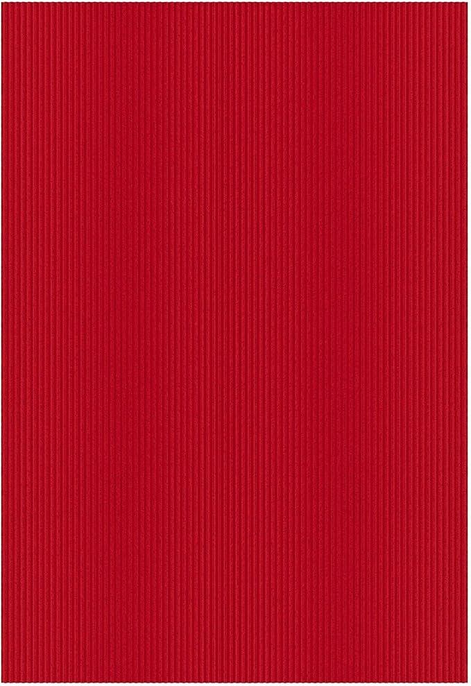 Ottomanson 6'6" x 28' Hallway Runner with Scraper Pile Extra Durable Non-Slip Rug Mat for Indoor & Outdoor Use - Ideal for Kitchen, Entryway, Patio & Garage - High-Traffic Carpet, Red
