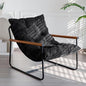 MAXYOYO Modern Accent Chair, Comfy Living Room Chair with Metal Frame Wooden Armrest, Upholstered Armchair with Soft Cushion for Bedroom Balcony Lounge Reading Room, Black