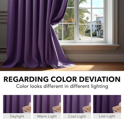 Deconovo Blackout Curtains, Thermal Insulated, W42 x L54 2 Panels, Back Tab, Machine Washable, Room-Darkening Drapes for Bedroom/Living Room Purple Grape