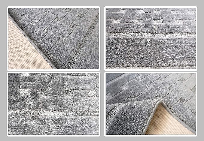 Non Slip Washable Carpet Runner Rug with Rubber Backing, Custom Floor Mat for Kitchen Hallway Stairs Bedroom Bathroom Entry, Grey, Your Choice of Length, 26 Inch X 24 feet