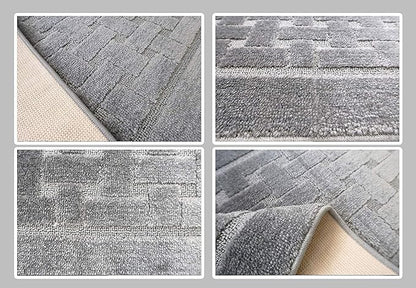 Non Slip Washable Carpet Runner Rug with Rubber Backing, Custom Floor Mat for Kitchen Hallway Stairs Bedroom Bathroom Entry, Grey, Your Choice of Length, 26 Inch X 31 feet