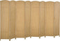 HOMCOM Room Divider, 8 Panel Folding Privacy Screen, 5.6' Tall Freestanding Wall Partition for Home Office, Bedroom, Nature Wood