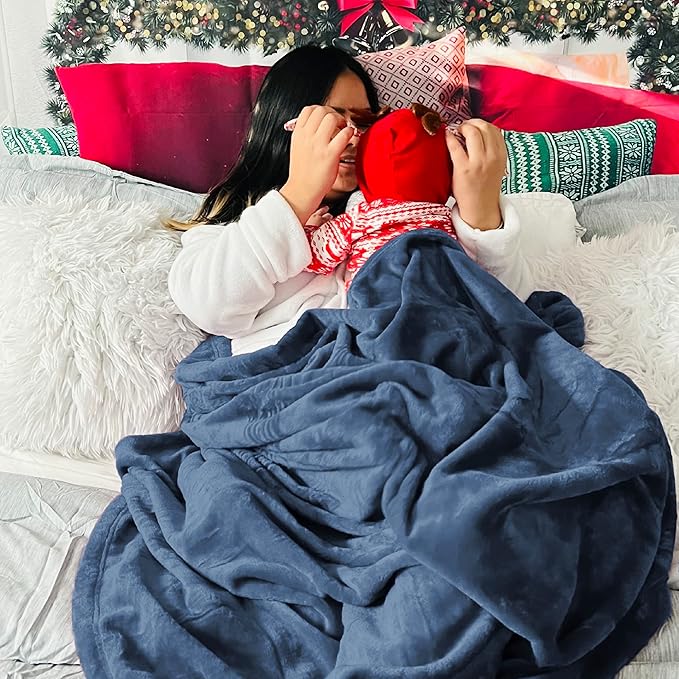 Bedsure GentleSoft Fleece Throw Blanket Mineral Blue - 300GSM Blankets for Couch, Sofa, Bed, Soft Lightweight Plush Cozy Throws for Toddlers, 50x60 inches
