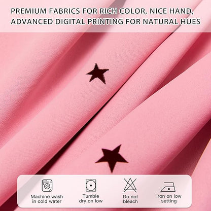 XiDi Curtains for Bedroom Decor Pink34/96/1 US