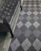 Custom Length Hallway Runner Rug,Slip Resistant,Squares Anthracite, 26 Inch X 8 feet, Sold and Priced Per Foot