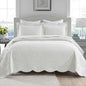 MarCielo 3-Piece 100% Cotton Oversized Bedspread Lightweight Quilt Coverlet Embroidery Farmhouse Bedding Set (TX Bright White, Oversized King (118"x106"))