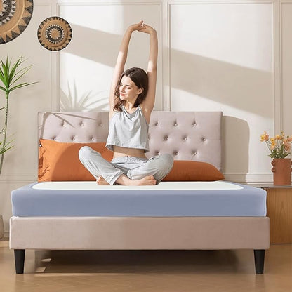 Biscaynebay Decorative Box Spring Cover Queen Size, Silver Grey Luxurious Jersey Knitting Stretchy Wrap Around 4 Sides Bed Skirt for Home/Hotels, Easy Fit Wrinkle & Fade Free Machine Washable