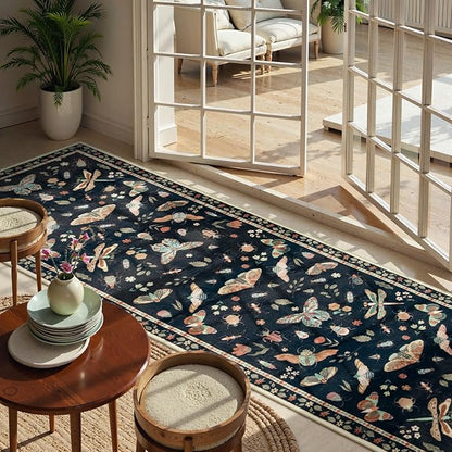 Lahome Insect Washable Runner Rug, 2x6 Kitchen Runners for Hallways 6 Feet Non Slip, Soft Laundry Room Rug Ultra-Thin Long Carpet for Bathroom Bedroom Entryway, Black