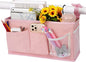 Loghot Bedside Caddy/Bedside Storage Bag Hanging Organizer for Bunk and Hospital Beds,Dorm Rooms Bed Rails,Can be Placed Glasses,Books,Mobile Phones,Keys (New Pink-1)