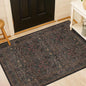 Vintage Dark Brown 3x4 Entryway Rug, Washable Small Area Rugs for Entryway,Kitchen,Bathroom,Door Mat,Indoor Entrance, Oriental flolal Low Pile Stain Resistant Non-Slip Large Rug