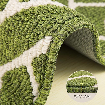 hicorfe Indoor Doormat,Front Back Door Mat Rubber Backing Non Slip Door Mats 20"x48" Absorbent Resist Dirt Entrance Doormat Inside Floor Mats for Entryway Washable Low-Profile(Sage Green)