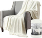Brookstone Nap Plush Throw Blanket for Couch | Warm & Super Soft Blanket with Unmatched Heavy, Dense, and Ultra-Comfy Throw | Luxurious Drape, Cozying Up on a Sofa, Chair | Ivory