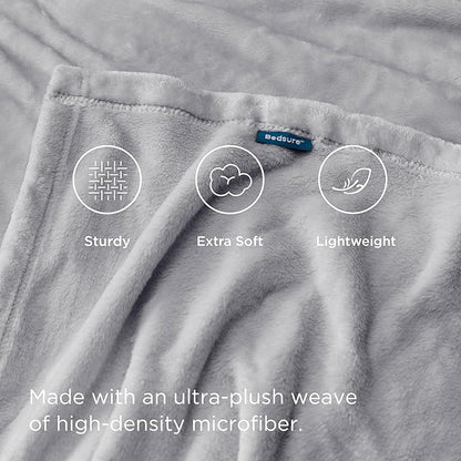 Bedsure GentleSoft Fleece Blankets King Size Light Grey - Bed Blanket Soft Lightweight Plush Cozy Fuzzy Luxury Microfiber, 108x90 inches