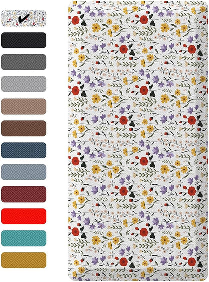 Ophanie Kitchen Mats for Floor, 3/4 inch Thick, 20x39 Anti Fatigue Cushioned Mat, Kitchen Rugs, Waterproof, Comfort Ergonomic Standing Mat for Office, Home, Sink, White Flower Non-Slip Ridged Bottom