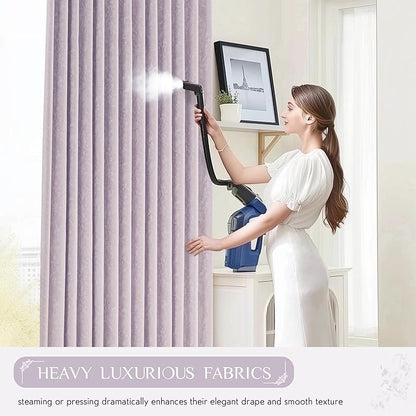 Beauoop Purple Floral Jacquard Blackout Curtains 84 Inches Long 2 Panels for Bedroom Living Room Chenille Flower Room Darkening Thermal Insulated Soundproof Grommet Window Treatments Drapes, 52x84