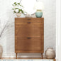 Yechen Shoe Storage Cabinet with 2 Flip Drawers& 1 Small Drawer, Slim Entryway Shoe Organizer with Fluted Wavy Doors for Hallway,Walnut