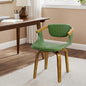 Art Leon Office Chair No Wheels - Mid Century Modern Swivel Desk Chair, Faux Leather Upholstered Accent Chair for Living Room Bedroom Study, Green