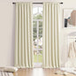 DONREN Room Darkening Sliding Door Curtains - Thermal Insulated Solid Blackout Extra Wide Patio Glass Door Drapes (Cream Beige, W 60 x L108, 2 Panels)