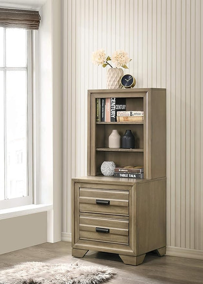 Roundhill Furniture Loiret Light Gray Finish Wood Storage Platform WallBed, King
