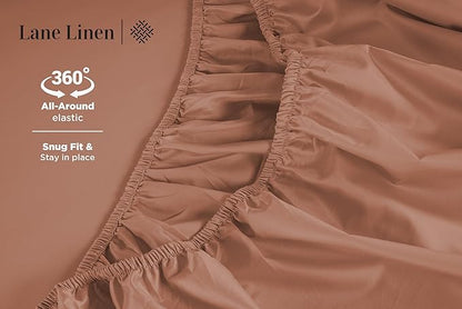 LANE LINEN California King Sheet Sets - 600 Thread Count Cal King Sheet Set - 100% Cotton Sheets Cal King - Ultra Soft Cal King Sheets Set - Sateen Weave California King Bed Sheet Set - Rose Dawn