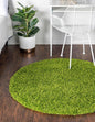 Unique Loom Solid Shag Collection Area Rug (3' 3" Round, Grass Green)