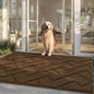 hicorfe Front Door Mat Outside Entrance,36"x59" Absorbent Muddy Dirt Resist Welcome Door Mats Outdoor Indoor,Stain and Fade Resistant,Non Slip Backing Entry Mat Doormat for Entryway(Dark Brown)
