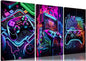 BGFCE Game Room Decor Set of 3 - Neon Gaming Accessories Theme Canvas Wall Art, Gamer Console Paintings Posters Picture Wall Decor for Children Youth Boys Bedroom 16x24in Framed