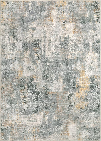 Lahome Washable 5x7 Area Rugs for Living Room, Grey Neutral Modern Abstract Rug for Bedroom Non Slip, Soft Contemporary Low Pile Indoor Carpet for Dorm Guest Dining Room Table Apartment