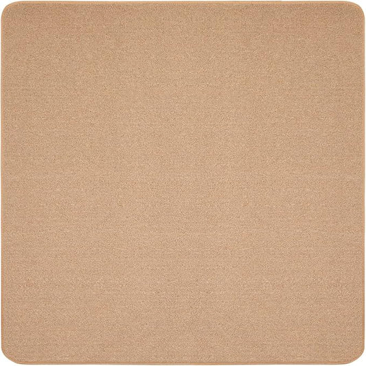 House, Home and More Skid-Resistant Carpet Indoor Area Rug Floor Mat - Pebble Beige - 4 Ft X 4 Ft - Non Slip Rubber Backing, Stain Resistant, Dog Friendly, Living Room Bedroom Kitchen Entryway
