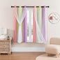 XiDi Curtains for Bedroom Decor, Rainbow Pink PurpleYellow34/45/1