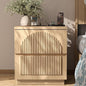 Yechen Nightstand with Drawers, Modern Arched Reeded Wood Nightstand with Charging Station, Wooden Night Stand with Storage,Bedside End Tables for Bedroom, Natural
