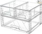 Vtopmart 3 Pack Stackable Storage Drawers, Easily Assemble Acrylic Bathroom Undersink Organizers,Clear Plastic Storage Bins for Closet,Cabinet,Pantry,Medicine Organization