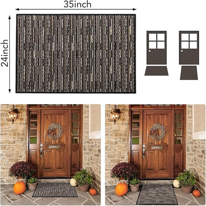 hicorfe Indoor Doormat,Front Back Door Mat Rubber Backing Non Slip Door Mats 24"x35" Absorbent Resist Dirt Entrance Doormat Inside Floor Mats for Entryway Washable Low-Profile