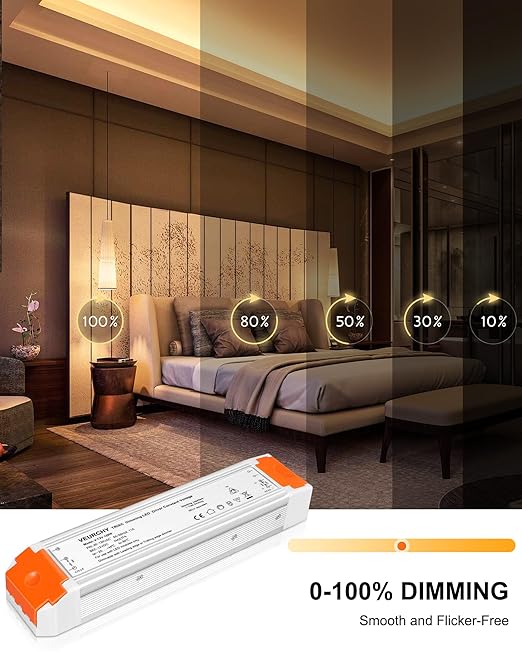 120W LED Driver 12v Dimmable, AC 120V to DC 12V 120 Watt LED Dimmable Transformer 10A Compatible with Lutron & Leviton Dimmer Switches,12 volt Power Supply for LEDs Strip Light, Cabinets Light