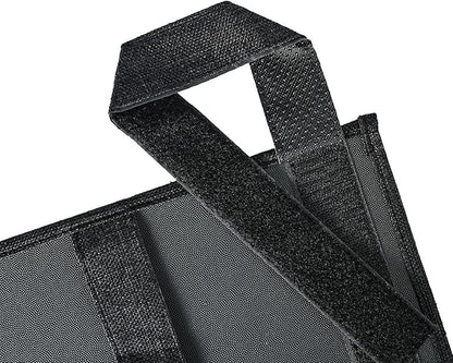 Linen Bedside Caddy, Bedside Storage Organizer for Hospital Beds, College Dorm Rooms or Baby Bed (4 Pockets-Black)