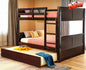 TSAMPA Latest Upgraded & Stronger Heavy Duty Solid Wood Full Over Full Bunk Bed with Trundle, Thickened Safer Convertible Bunkbed Frame (Easier to Assemble) (Espresso)