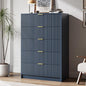5 Drawer Dresser for Bedroom, Tall Dresser Chest of Drawers with Gold Handles, 32 Inch Wide Nightstand with for Bedroom, Living Rooms, Offices, and Entryways, Navy Blue