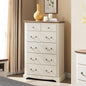 T4TREAM 6 Drawers Dresser Chests for Bedroom, 48" Tall Rustic Chset of Drawers, Wood Dressers Organizer for Bedroom, Living Room,Hallway, Antique White