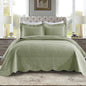 MarCielo 3-Piece 100% Cotton Oversized Bedspread Lightweight Quilt Coverlet Embroidery Farmhouse Bedding Set (TG Pale Green, Oversized Queen (100"x106"))