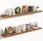Vivelove 10 Inch Deep Floating Shelves 55 inch Long, 55 x 10 Wide Wall Shelves with Invisible Brackets, for Bedroom Bathroom Living Room Kitchen Office, Farmhouse Home Decor, Set of 2, Rustic Brown