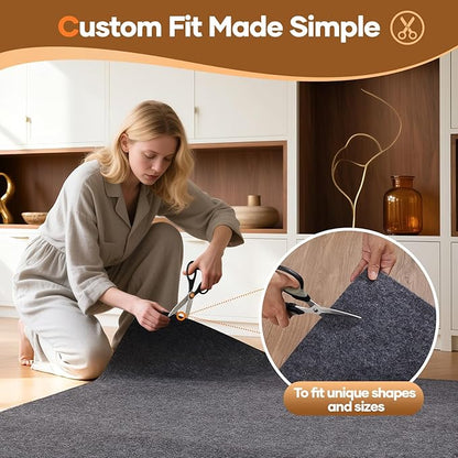 Veken Non Slip Cushioned Runner Rug Pad Gripper 2 x 12 Ft, Felt and Silicone Backing, 1/8 inch Thick Carpet Liner for Hardwood Floors and Finishes, Under Area Rugs Anti Skid Mat, Keep Rugs in Place
