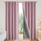 Joydeco Blackout Curtains for Bedroom - 120 Inch Long 100% Light Blocking 2 Panels Set Pink Drapes, Thermal Insulated Room Darkening Curtains, Linen Textured for Living Room, Rod Pocket & Back Tabs