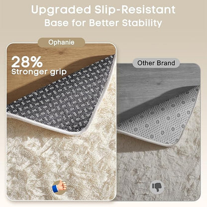 Ophanie 7x9 Area Rugs, Upgrade Non-Slip Fluffy Soft Rugs for Living Room, Large Shag Ivory Fuzzy Plush Rug, Shaggy Big Carpets for Bedroom, Kids Boys Girls Dorm Nursery Home Decor Aesthetic