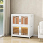 Large Stackable Storage Bins with Lids, 220QT-110QT*2Tier Foldable Cabinet for Closet Organizers, Plastic Storage Containers Box with Wheels