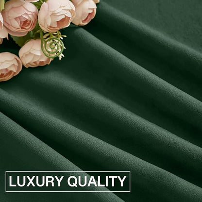 StangH Dark Green Curtains 96 inches for Living Room, Soft Smooth Velvet Blackout Noise Reducing Window Panels Christmas Home Decor for Bedroom/Kids/Party, W42 x L96, 2 Panels