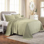 Superior 100% Cotton Basket Weave Bedspread with Shams, All-Season Premium Cotton Matelasse Jacquard Bedding, Quilted-Look Geometric Basket, Full, Sage