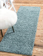 Unique Loom Solid Shag Collection Area Rug (2' 6" x 19' 8" Runner, Light Slate Blue)