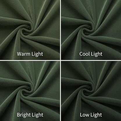 Joydeco Olive Green Velvet Curtains 72 inch Length 2 Panels, Luxury Blackout Rod Pocket Thermal Insulated Window Curtains, Super Soft Room Darkening Drapes for Living Room Bedroom,W52 x L72 inches