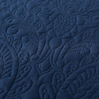 HoneiLife Quilt Sets King Size - Microfiber Bedspreads for King Bed, 3-Piece Lightweight Coverlets, Retro Bedlinen Sets, King Quilt Bedding Set All Season Use-Navy